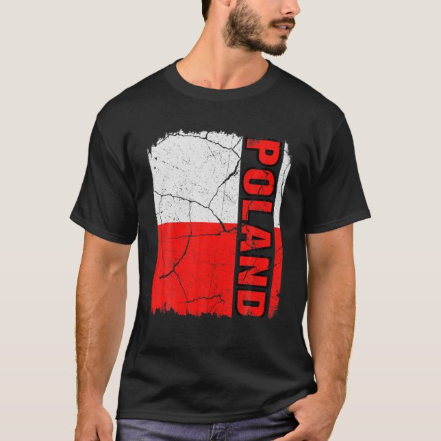 Vintage polnische Flagge Polen Prix Roots Heritage T-Shirt (Vorderseite)