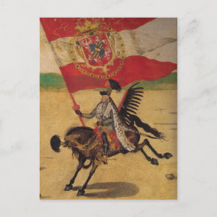 Vintage polnische Flagge Postkarte