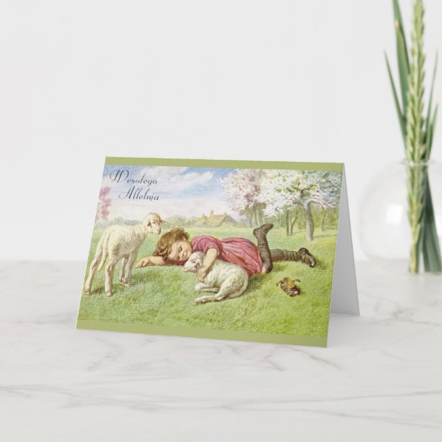 Vintage polnische Osterkarte Feiertagskarte (Vorderseite)