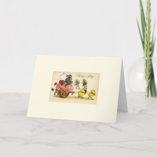 Vintage polnische Osterkarte Feiertagskarte (Vorderseite)