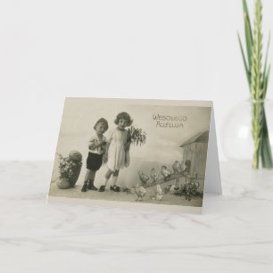 Vintage polnische Osterkarte Feiertagskarte