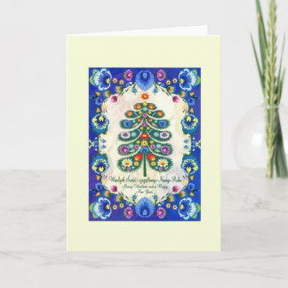 Vintage polnische Weihnachtskarte Feiertagskarte