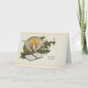 Vintage polnische Weihnachtskarte Feiertagskarte