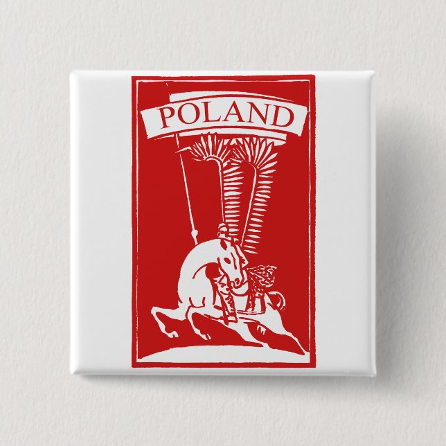 Vintage Polnischer Flügelhusar Button (Vorderseite)