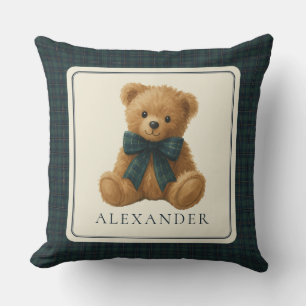 Vintage-Polo-Teddybär-Babyjungen-Kinderzimmer Kissen