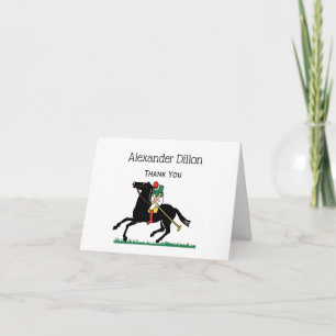 Vintage-Polospieler auf Polopony Dankeskarte