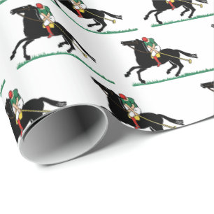 Vintage-Polospieler auf Pony Geschenkpapier
