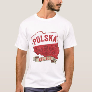 Vintage Polska Map T-Shirt – polnischer Stolz Est.