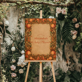 Vintage Pomegranate Art Nouveau Babydusche Einladung