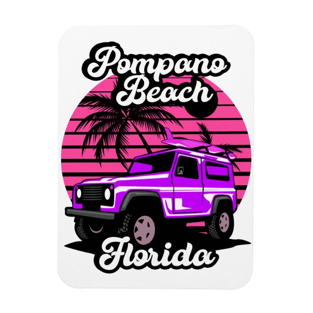 Vintage Pompano Beach Florida Magnet (Vertikal)