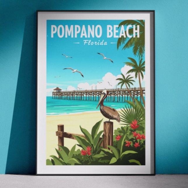 Vintage Pompano Beach Florida Poster (Von Creator hochgeladen)