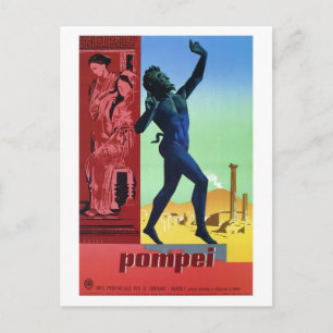 Vintage-Pompeji-Italien-Reiseposter Postkarte