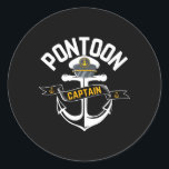 Vintage Pontoon Captain Funny Pontoon Boat  Runder Aufkleber<br><div class="desc">Vintage Pontoon Captain Funny Pontoon Boat</div>