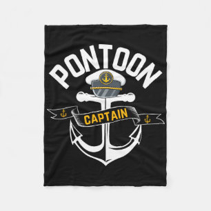 Vintage Pontoon Kapitän Lustiges Pontoon Boot  Fleecedecke