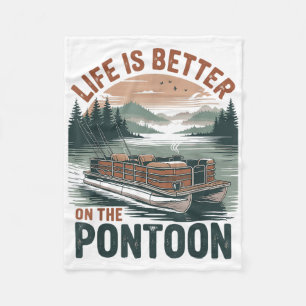 Vintage Pontoon Kapitän Pontoonboot Urlaub Sommer Fleecedecke