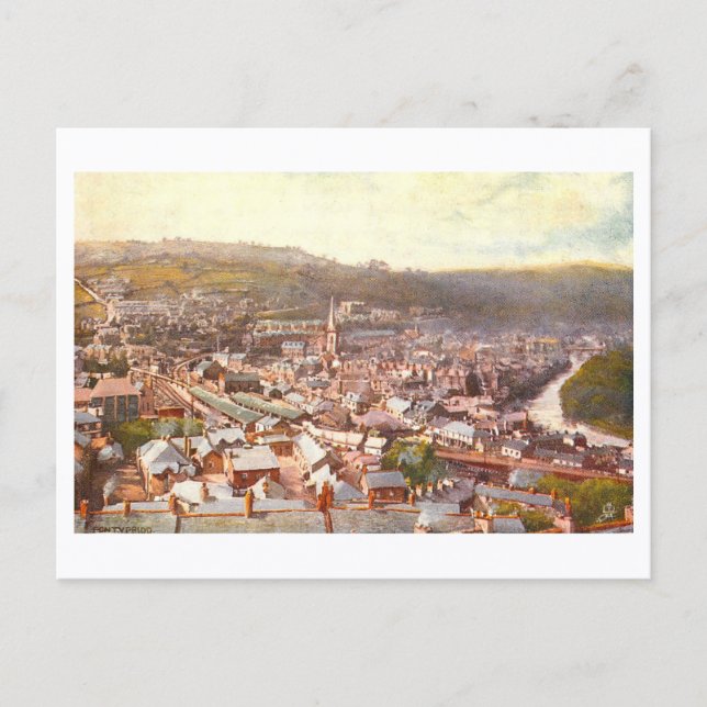 Vintage Pontypridd, Wales,  Postkarte (Vorderseite)