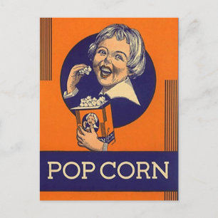 Vintage-Popcorn-Kinoabend-Party-Einladung Postkart Einladungspostkarte