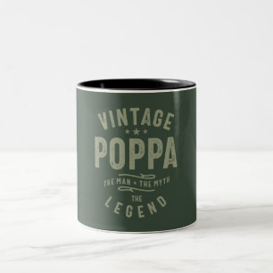 Vintage Poppa - Der Mann, der Mythos, die Legende Zweifarbige Tasse