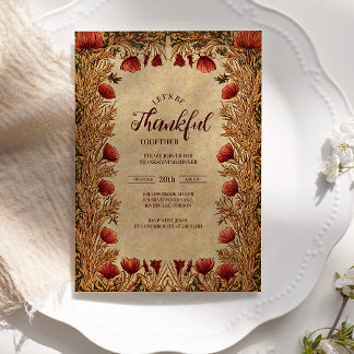 Vintage Poppy Harvest Celebration Einladung