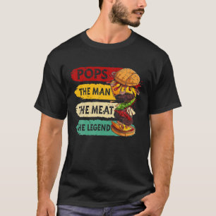 Vintage Pops Lustiger Mann Der Fleisch BBQ Liebhab T-Shirt
