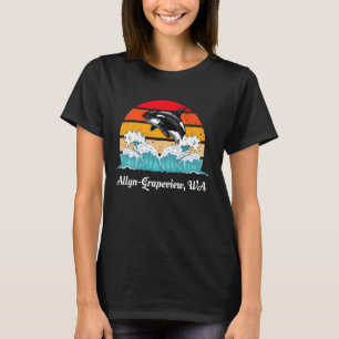 Vintage Port Angeles WA abgenutzter Orca-Killer-Wa T-Shirt