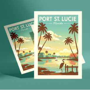 Vintage Port St. Lucie Florida Postkarte