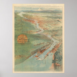Vintage Portland-Illustration Poster