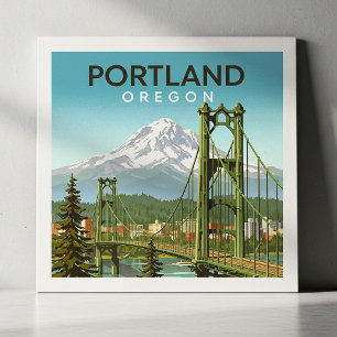 Vintage Portland Oregon Fliese