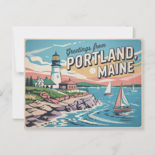 Vintage Portland Postkarte Grüße aus