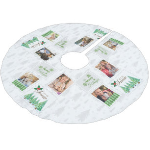 Vintage Porto-Briefmarke 8 Fotos Polyester Weihnachtsbaumdecke