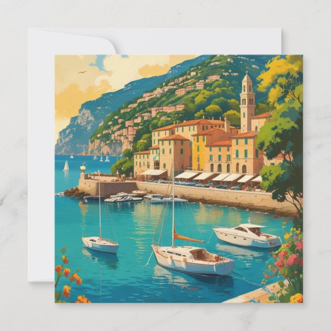 Vintage Portofino Genova Italien Karte (Vorderseite)