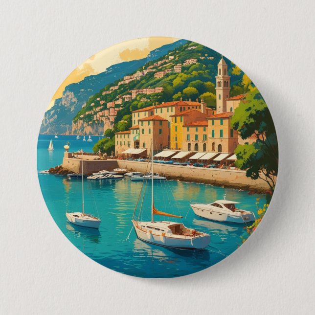Vintage Portofino Genova Italy Button (Vorderseite)
