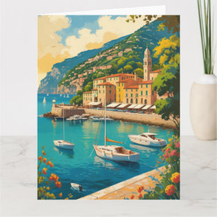 Vintage Portofino Genova Italy Karte