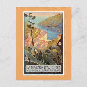 Vintage Portofino Italienische Riviera Reiseplakat Postkarte