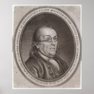Vintage Portrait of Ben Franklin (1787) Poster