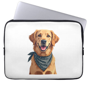 Vintage-Porträt eines Golden Retrievers mit farben Laptopschutzhülle
