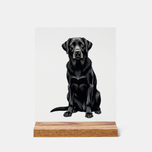 Vintage Porträt eines schwarzen Labrador Retriever Acrylschild
