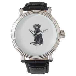 Vintage-Porträt eines schwarzen Labrador Retriever Armbanduhr