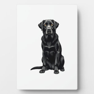 Vintage-Porträt eines schwarzen Labrador Retriever Fotoplatte