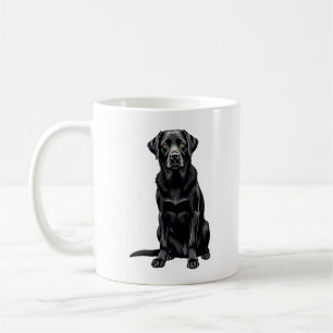 Vintage-Porträt eines schwarzen Labrador Retriever Kaffeetasse