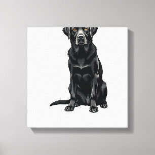 Vintage-Porträt eines schwarzen Labrador Retriever Leinwanddruck