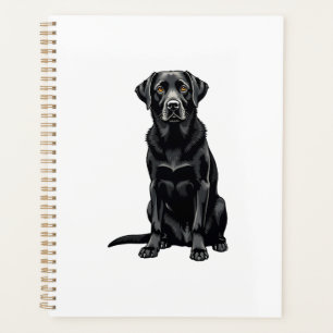 Vintage-Porträt eines schwarzen Labrador Retriever Planer
