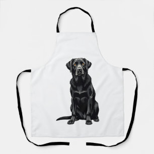 Vintage-Porträt eines schwarzen Labrador Retriever Schürze