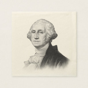 Vintage Porträt-Malerei George Washington Serviette