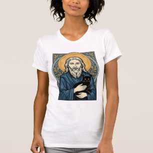 Vintage-Porträt-Vektor-Shirt-Design einer heiligen T-Shirt