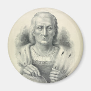 Vintage-Porträt von Christoph Kolumbus Magnet