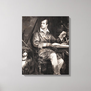 Vintage-Porträt von Lord Byron aus dem 19. Jahrhun Leinwanddruck