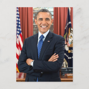 Vintage-Porträt von Präsident Barack Obama Postkarte