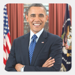 Vintage-Porträt von Präsident Barack Obama Quadratischer Aufkleber