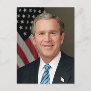 Vintage-Porträt von Präsident George W. Bush Postkarte